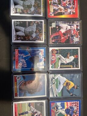 Topps Baseball Card Lot with Red, Blue, White, Black Accents